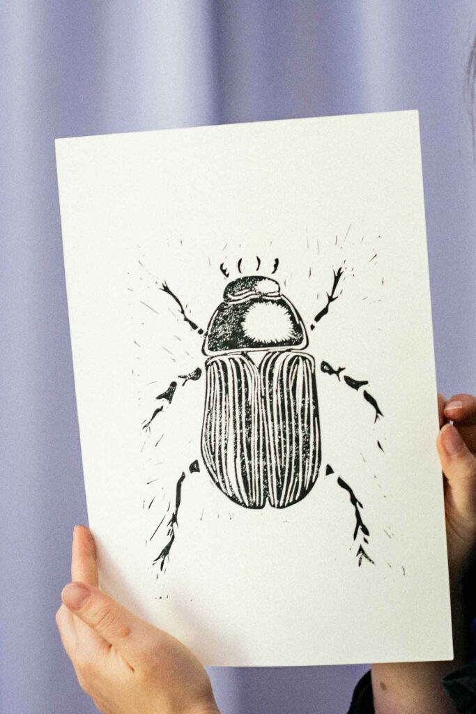 Linoldruck Kurs Leipzig Druckwerkstatt Botanical Printing